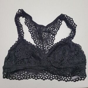 Aerie Black Lace Racerback Bralette Bralette Plus‎ Size L